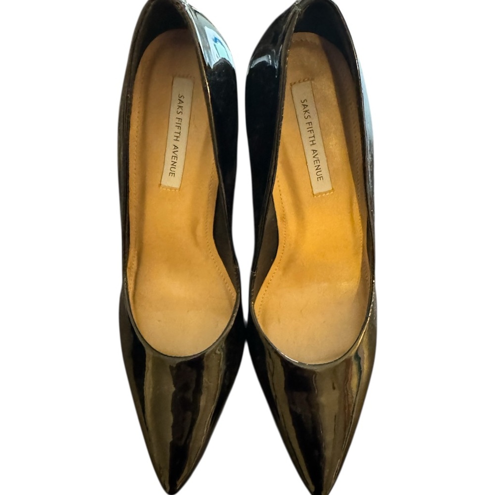 Saks Fifth Avenue Glossy Black Heels